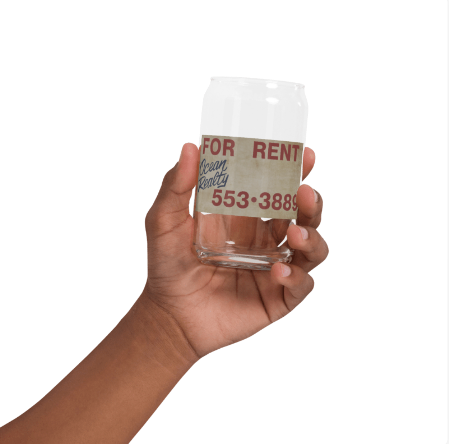 Ocean Realty Can-shaped glass