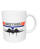 Greetings - Inverted F-14 Tomcat White glossy mug