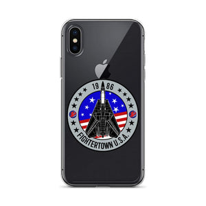 Top Gun Fans Mobile Phone Cases iPhone X/XS F-14 Tomcat Fightertown Clear iPhone Case