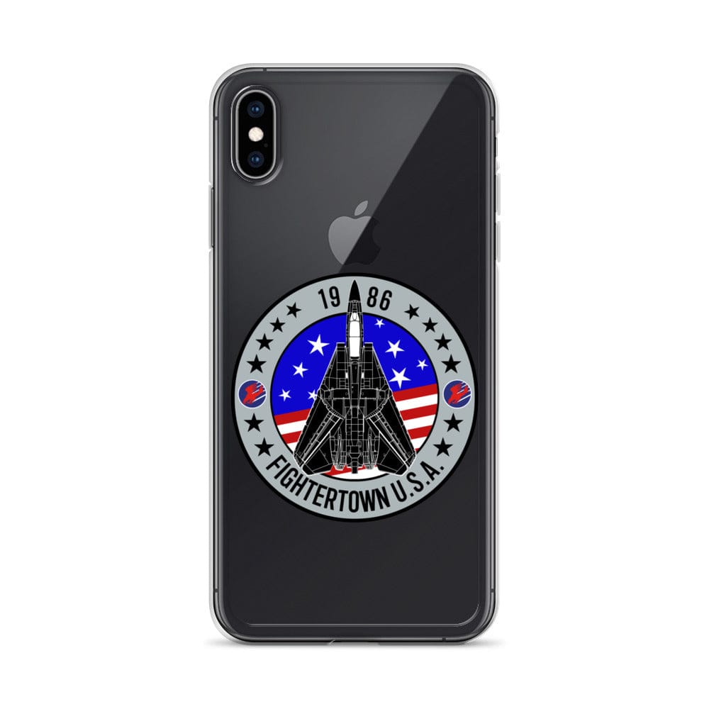 Top Gun Fans Mobile Phone Cases iPhone XS Max F-14 Tomcat Fightertown Clear iPhone Case