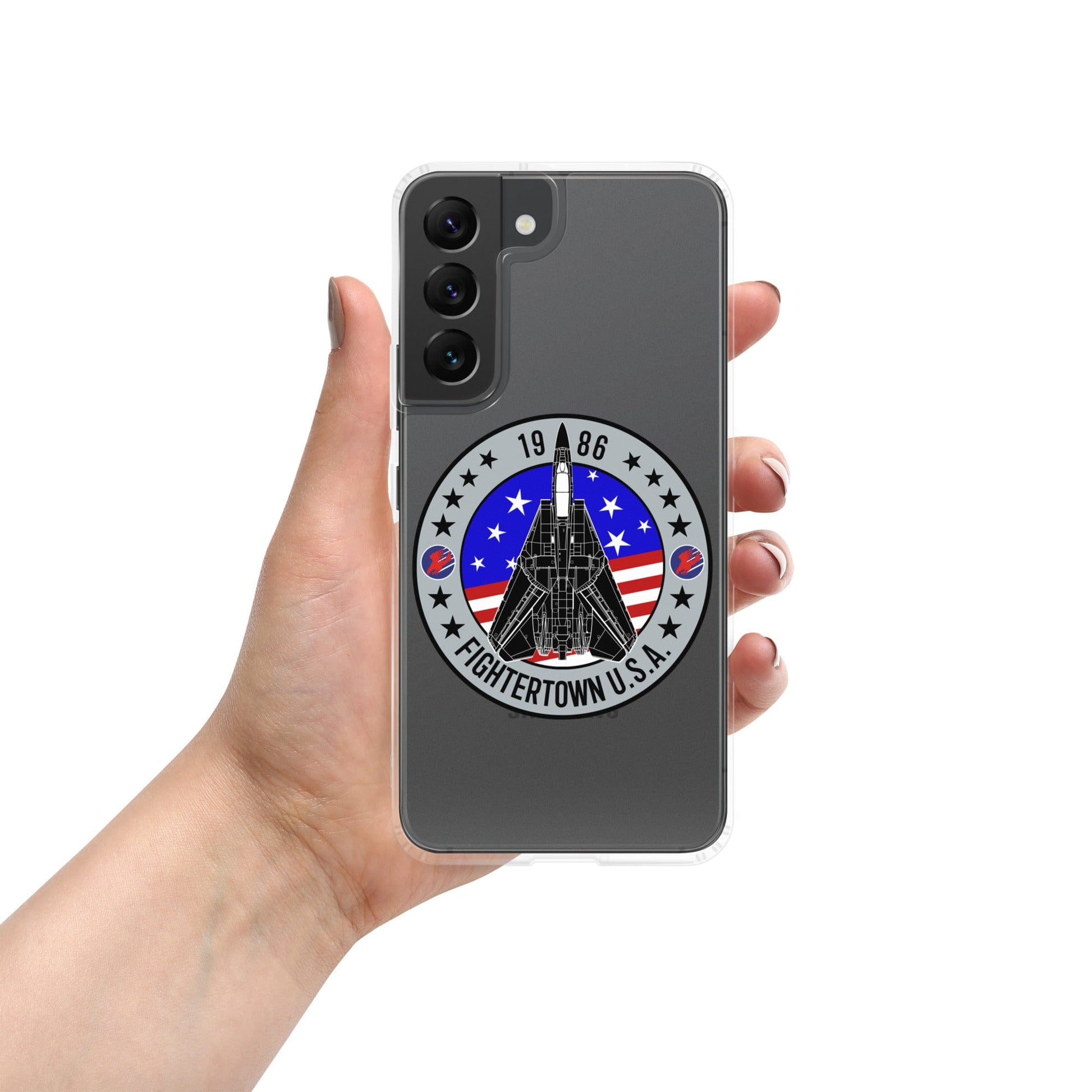 Top Gun Fans Mobile Phone Cases Samsung Galaxy S22 F-14 Tomcat Fightertown Clear Samsung Case