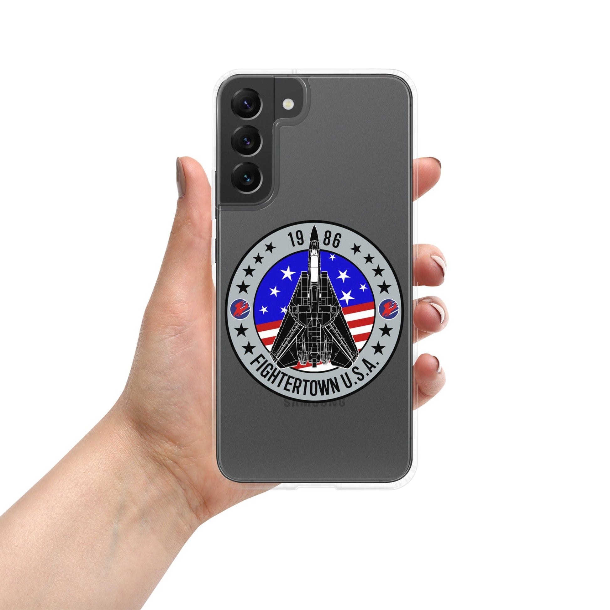 Top Gun Fans Mobile Phone Cases Samsung Galaxy S22 Plus F-14 Tomcat Fightertown Clear Samsung Case