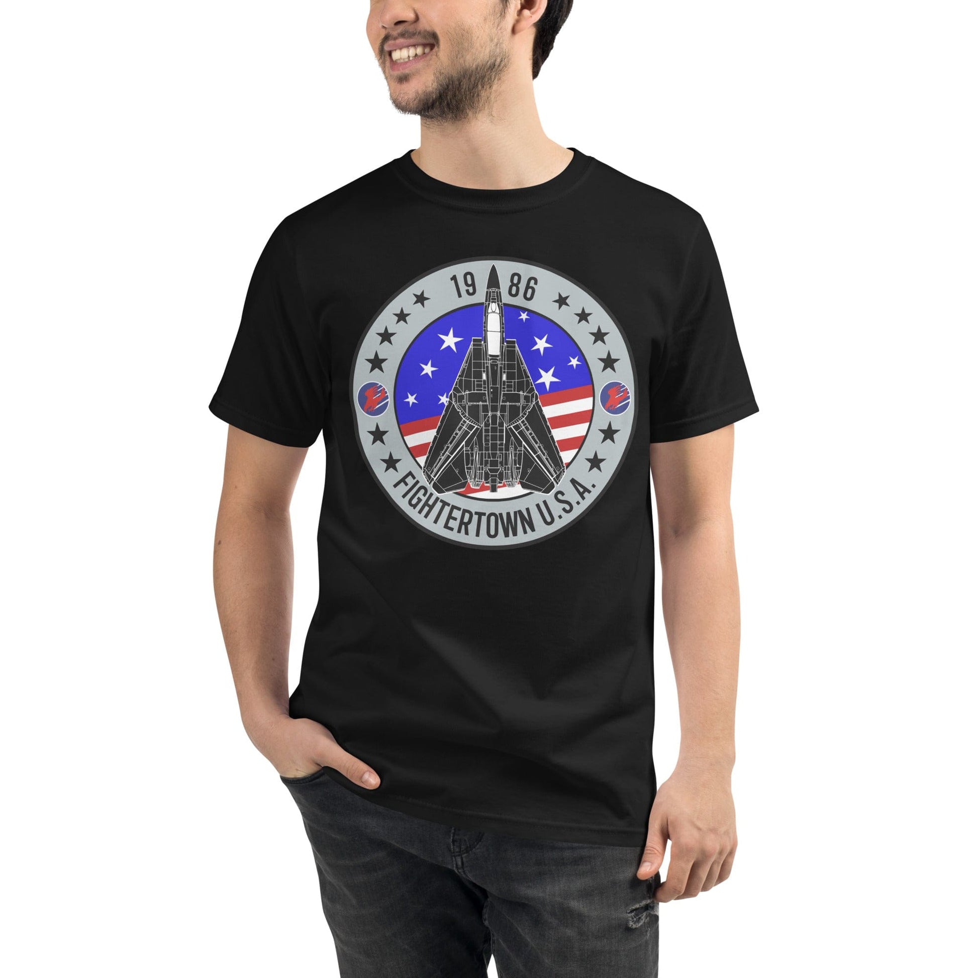 Top Gun Fans Shirts & Tops Black / S F-14 Tomcat Fightertown Organic T-Shirt