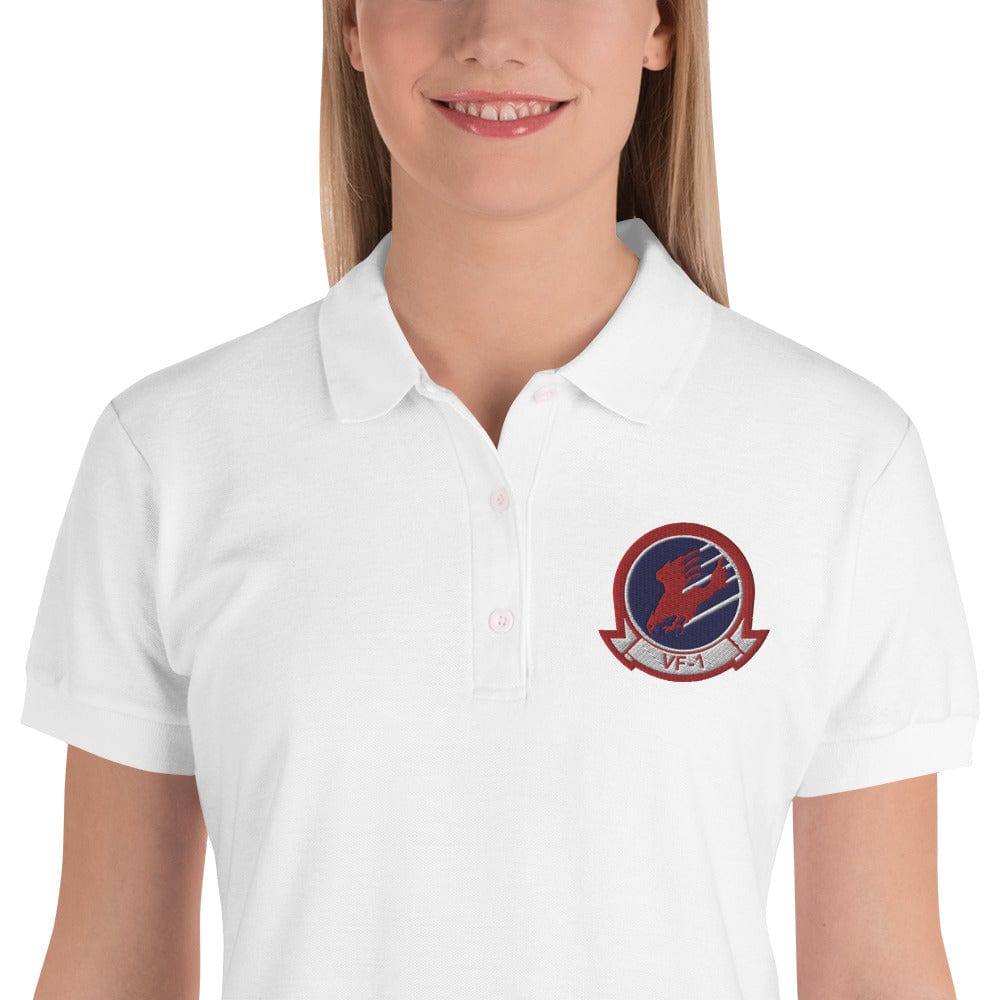 Top Gun Fans Shirts & Tops M VF-1 Insignia Embroidered Logo Women's Polo Shirt