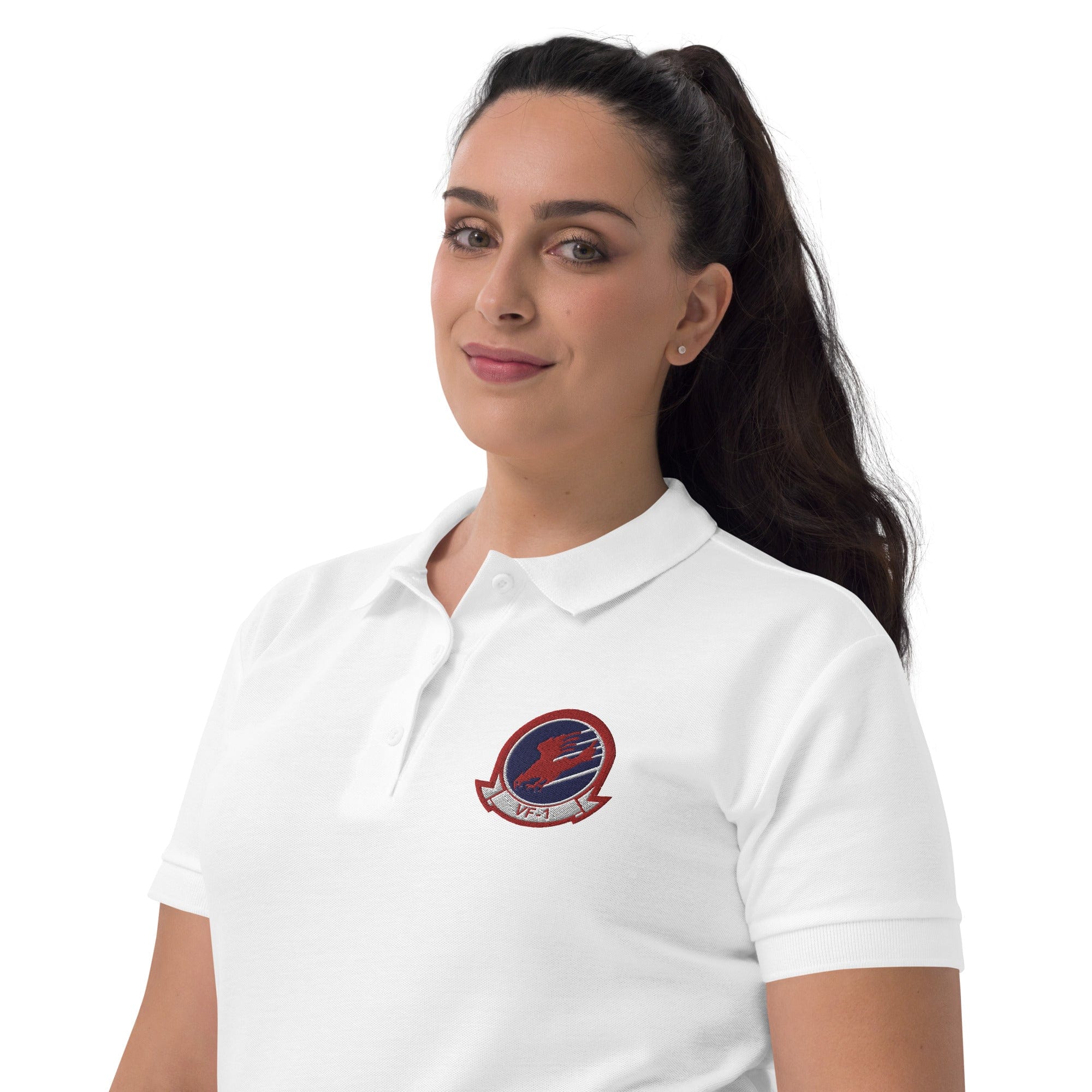 Top Gun Fans Shirts & Tops VF-1 Insignia Embroidered Logo Women's Polo Shirt