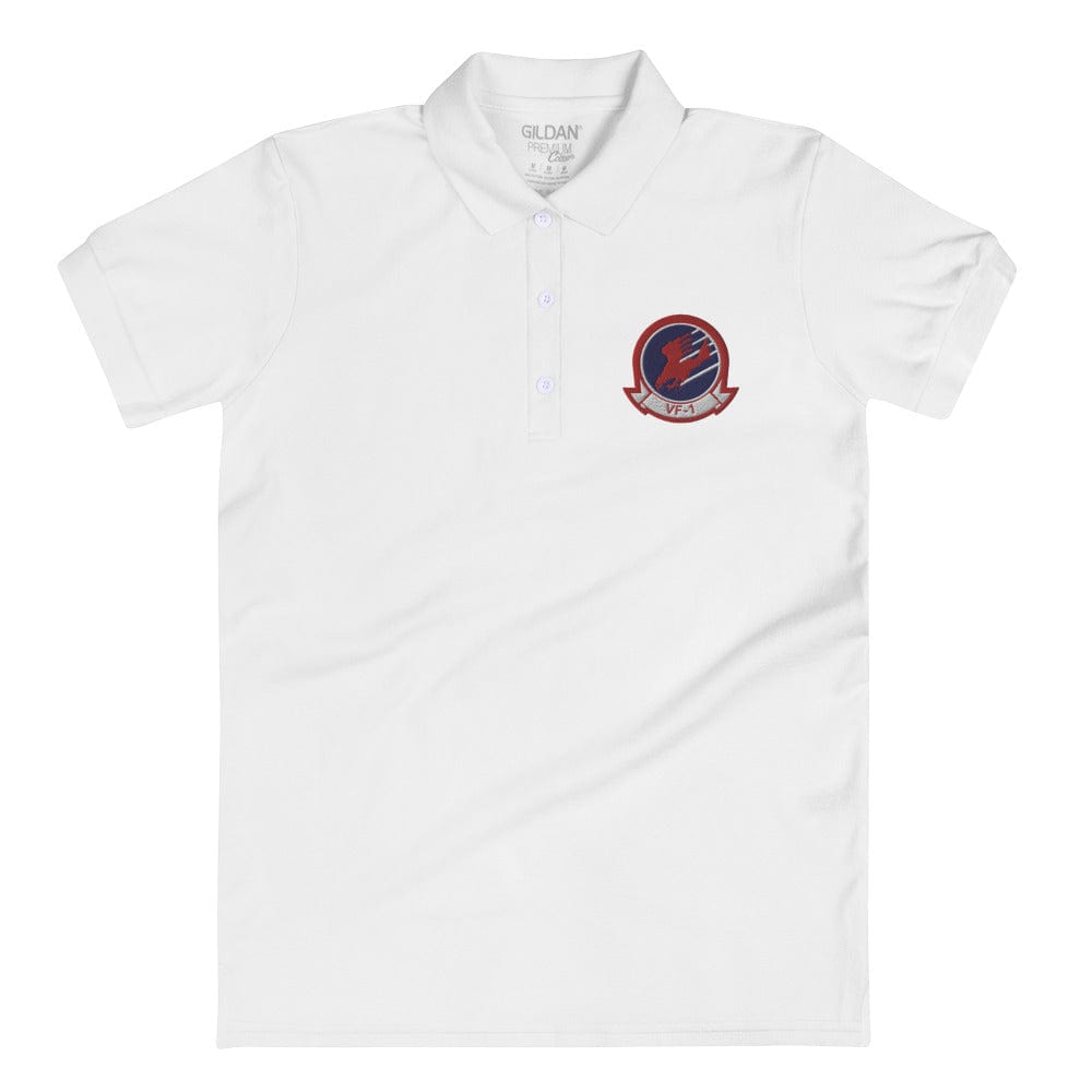 Top Gun Fans Shirts & Tops VF-1 Insignia Embroidered Logo Women's Polo Shirt