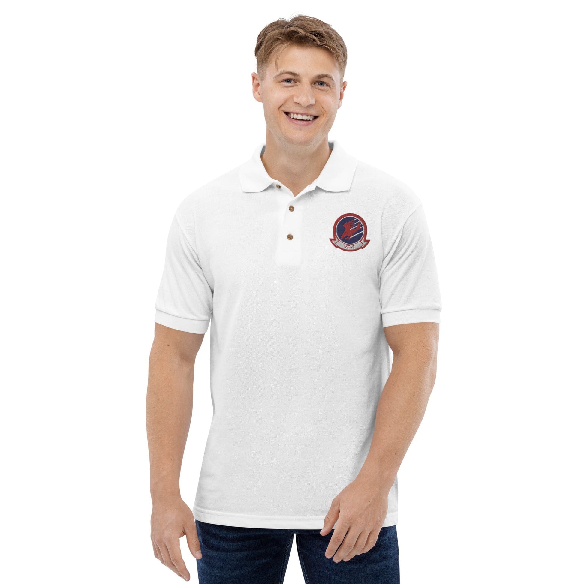 Top Gun Fans Shirts & Tops VF-1 Insignia Mens Embroidered Polo Shirt